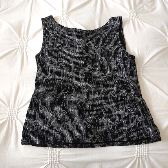 Onyx Nite Y2k sparkle printed sleeveless top. Size L - Picture 3 of 3